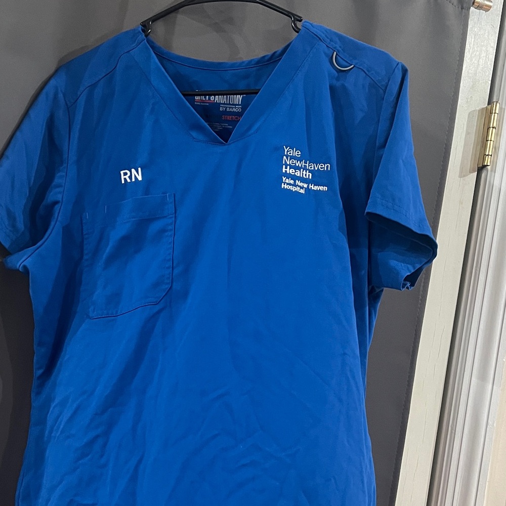 RN Yale Grey's Anatomy Blue Women's Scrub Top
